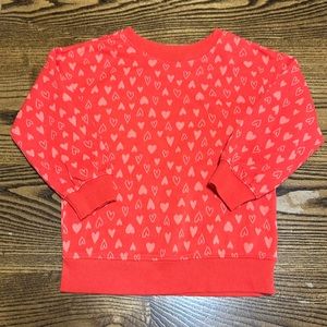 Old Navy Red with Hearts ❤️ Sweatshirt Toddler